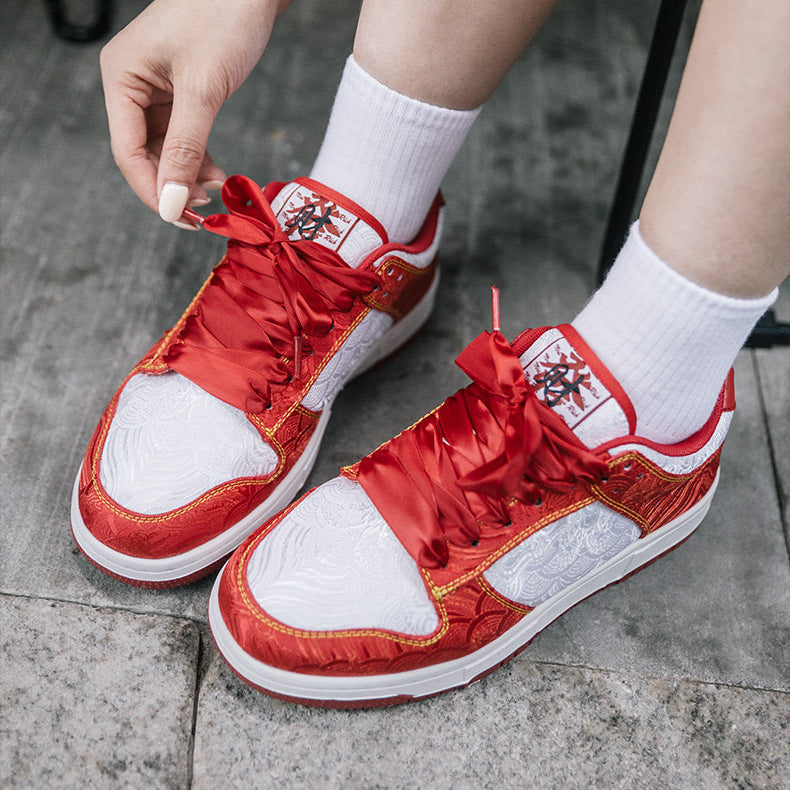 The Red Seal Silk Sneakers