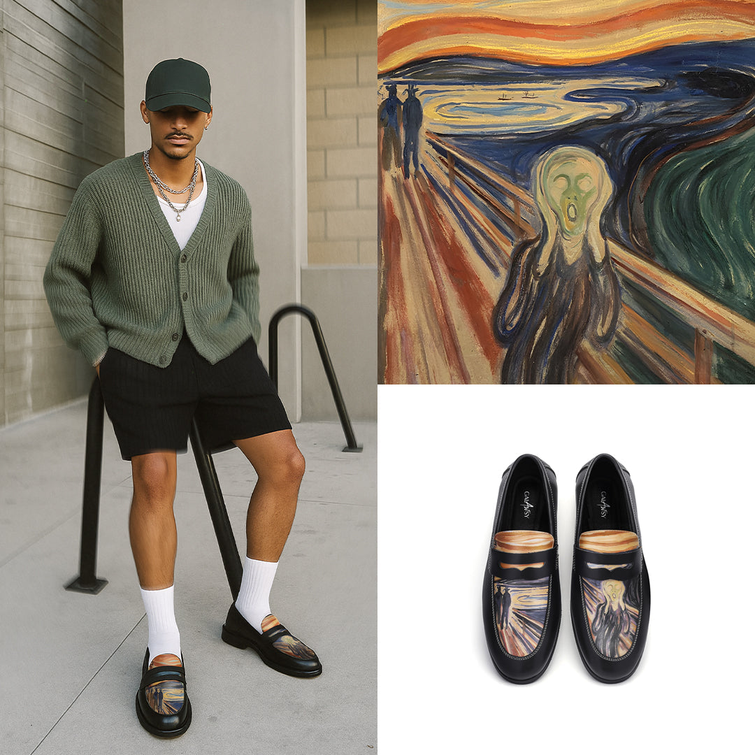 The Scream Loafers, after Munch