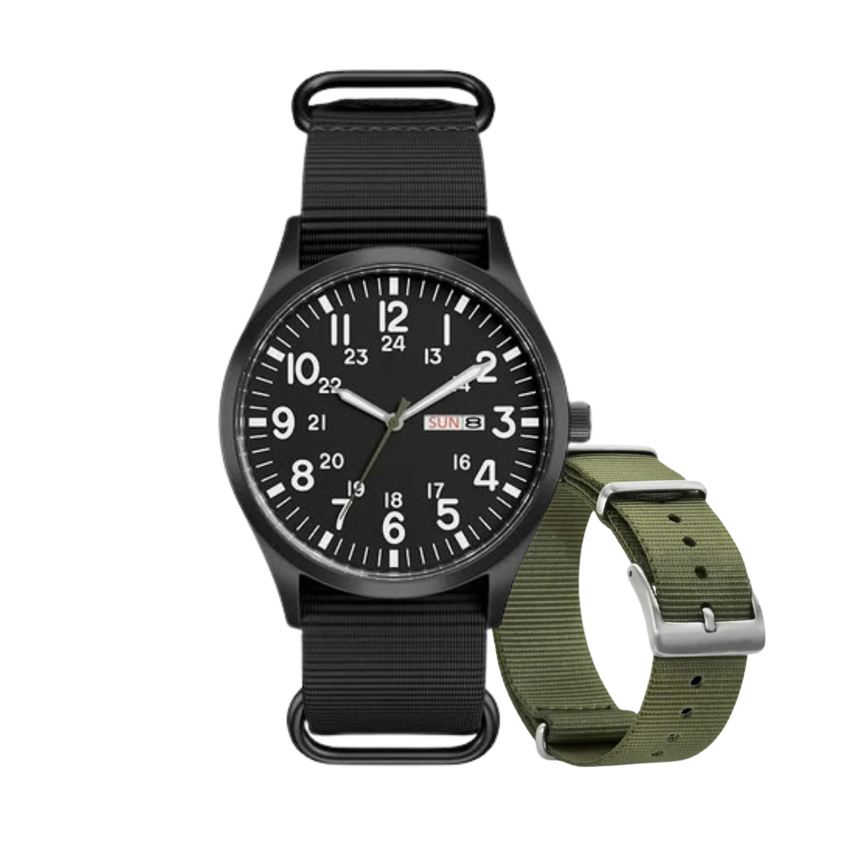 NORDHORNE SENTINEL BLACKOUT - (WATCH + EXTRA STRAP)