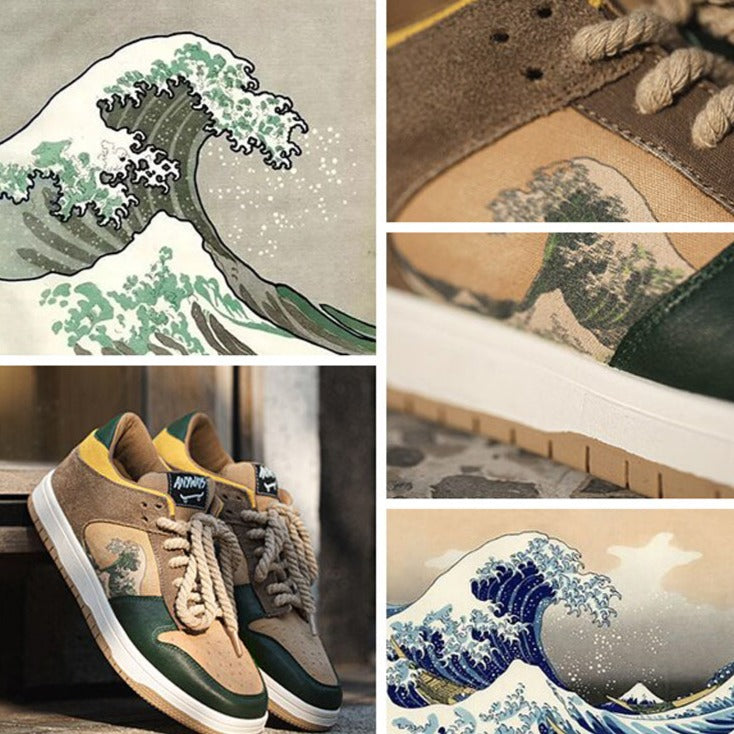 The Great Wave Sneakers, after Hokusai
